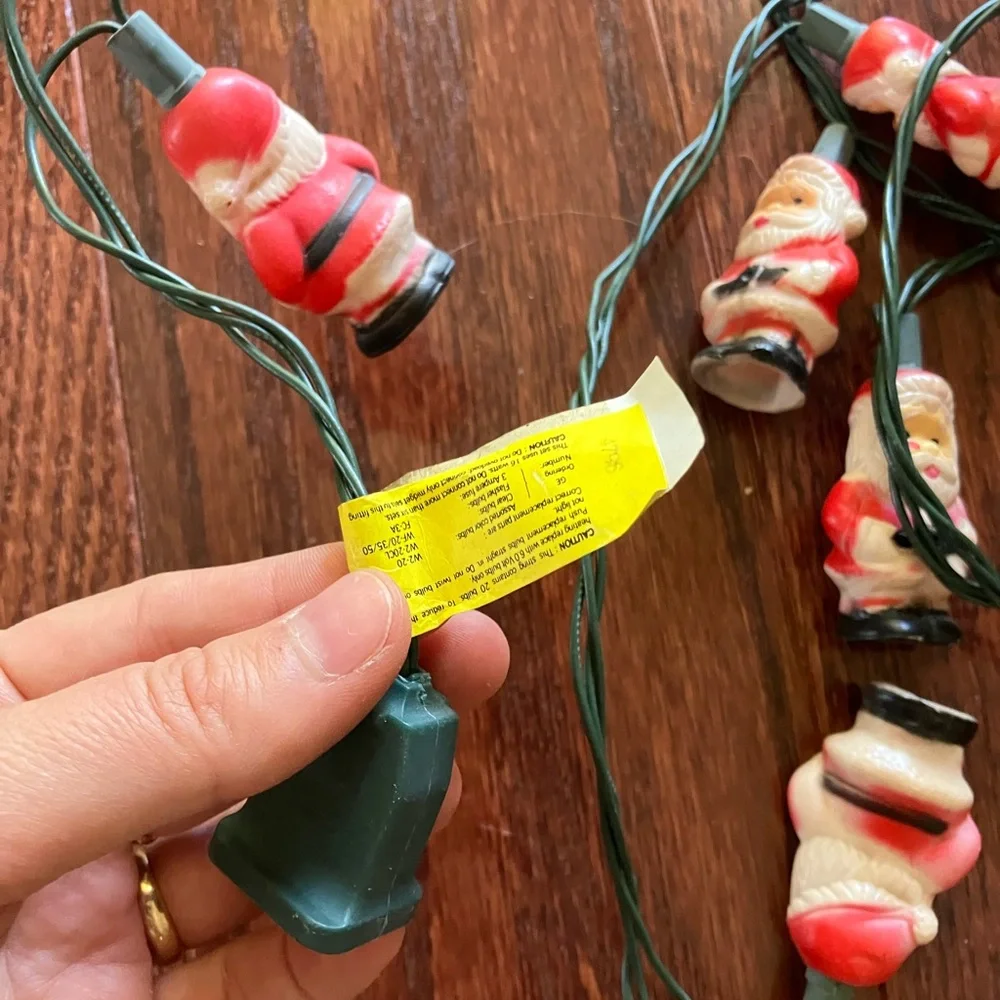 Vintage Santa Claus Cute full body blow mold string Christmas lights